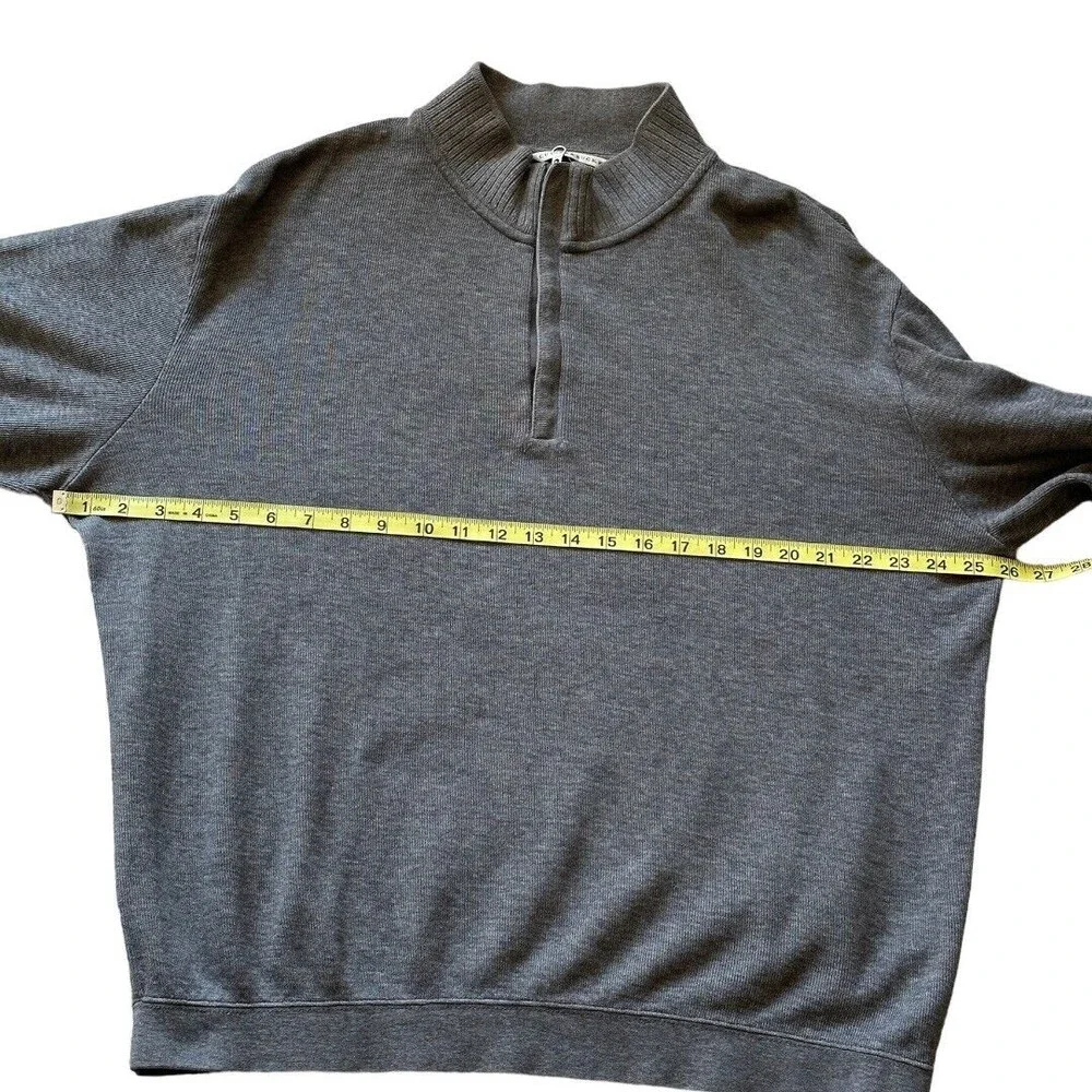 Cutter & Buck Sweater Men’s Size Large Gray 1/4 Zip Pullover 100% Cotton - Picture 11 of 11